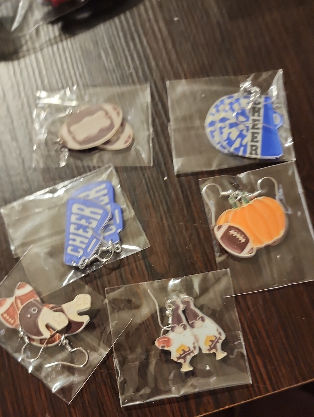 Kids Pumpkin Football Earrings - Orange - Unbranded